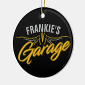Frisierte Auto Retro Pinstripes Biker Custom Garag Keramik Ornament (Links)