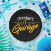 Frisierte Auto Retro Pinstripes Biker Custom Garag Pappteller (Party)