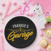 Frisierte Auto Retro Pinstripes Biker Custom Garag Pappteller (Party)