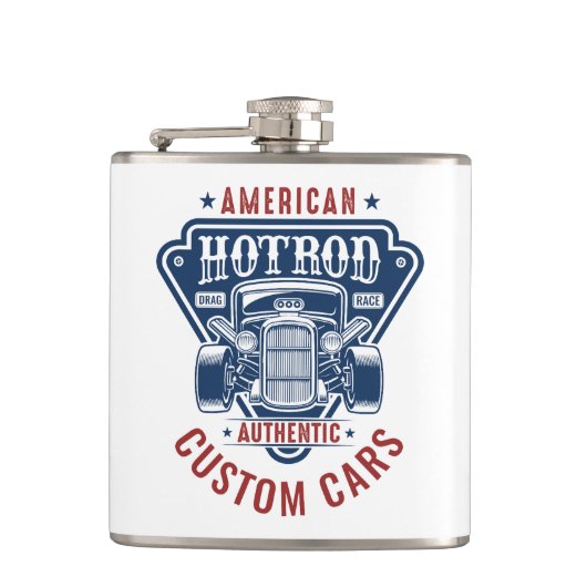 Frisierte Auto Stahlkolben Flachmann (Vorderseite)