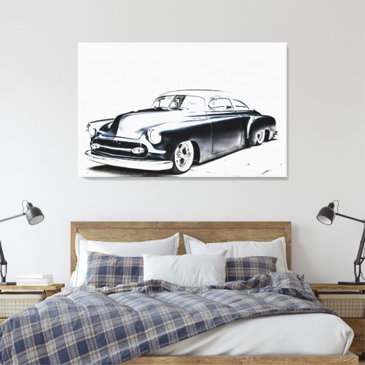 Frisierte Auto Stretched Canvas Print Leinwanddruck (Insitu (Schlafzimmer))