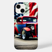 Frisierte Auto und amerikanische Flagge Case-Mate iPhone Hülle (Rückseite)