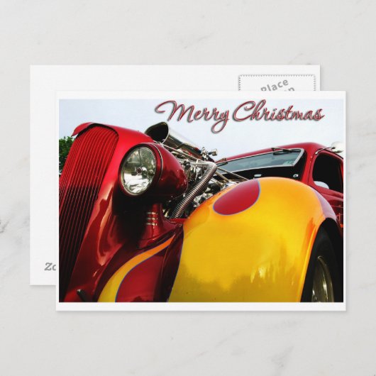 Frisierte Auto Weihnachtskarte Feiertagspostkarte (Vorne/Hinten)