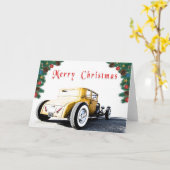 Frisierte Auto Weihnachtskarten Karte (Gelbe Blume)