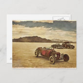 Frisierte Autos auf der Postkarte von Bonneville (Vorne/Hinten)