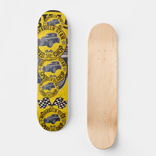 Frisierten Autos Speed Shop Skateboard (Vorderseite)