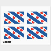 Frisisch-friesische Fahne-Nederland-Region Rechteckiger Aufkleber (Blatt)