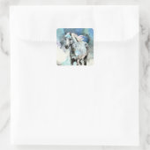 Frisky Appaloosa Mare Watercolour Quadratischer Aufkleber (Tasche)