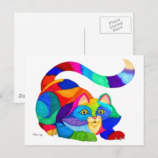 Frisky Cat Postkarte (Vorne/Hinten)