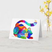 Frisky Katze Karte (Gelbe Blume)