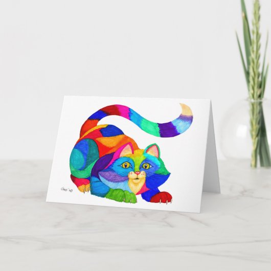 Frisky Katze Karte (Vorderseite)