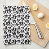 Frisky Scottish Border Collie Sheep Dog Puppy Geschirrtuch (Viertel Falte)