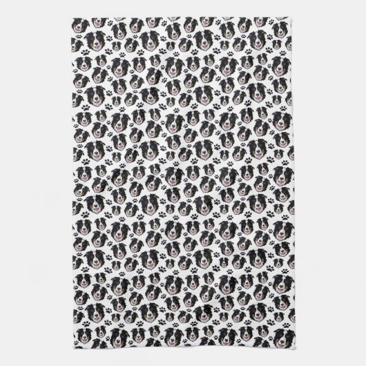 Frisky Scottish Border Collie Sheep Dog Puppy Geschirrtuch (Vertikal)