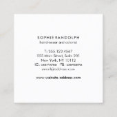Frisör am Golden Hair Extension Salon Quadratische Visitenkarte (Rückseite)