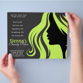 Frisör (dunkelolibergrün) flyer (Hand)