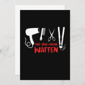 Frisör Friseur Stylust Haartrockner Friseur Salon  Einladung (Vorne/Hinten)