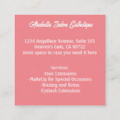 Frisör-Frisör Esthetician Schönheit Quadratische Visitenkarte (Rückseite)