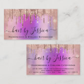 Frisör-Frisör-Nägel Makeup Rose Rosa Visitenkarte (Vorne/Hinten)