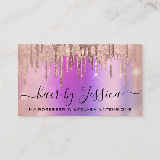 Frisör-Frisör-Nägel Makeup Rose Rosa Visitenkarte (Vorderseite)