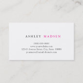 Frisör-Frisör - Niedlich Girly Pink Visitenkarte (Rückseite)