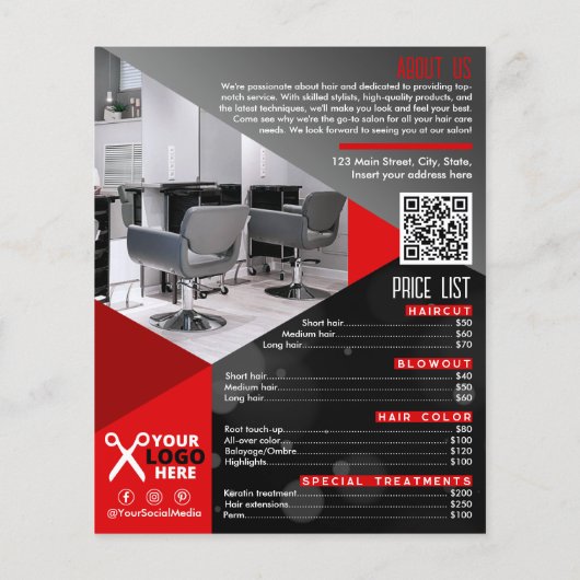 Frisör / Schönheitssalon / Frisör Flyer (Hinten)