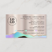 Frisör, Stylist, Hirngespinst, Hübsche Bronze Visitenkarte (Rückseite)