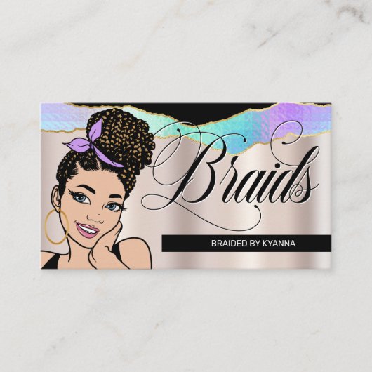 Frisör, Stylist, Hirngespinst, Hübsche Bronze Visitenkarte (Vorderseite)