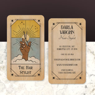 Frisör-Tarotkarte Illustration Himmels-Sonne Visitenkarte