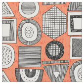 frisson memphis Schwarz-weiß orange Stoff (Nahaufnahme)