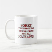 Frist für Beanstandungen Kaffeetasse (Links)