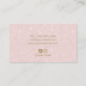 Frisur & Eyelash Extensions Salon Blush Pink Glitz Visitenkarte (Rückseite)