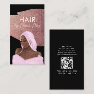 Frisur-Salon-Schönheit-Schwarz-Schrift Pink Gold Visitenkarte