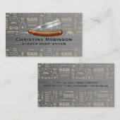 Frisur Stil Barber Muster | Straight Edge Blade Visitenkarte (Vorne/Hinten)