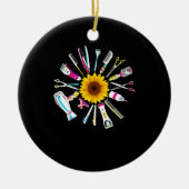 Frisur Stylist Barber Tools Floral Keramik Ornament (Vorne)