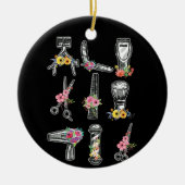 Frisur Stylist Barber Tools Floral Keramik Ornament (Vorne)