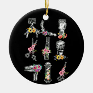 Frisur Stylist Barber Tools Floral Keramik Ornament