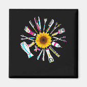 Frisur Stylist Barber Tools Floral Magnet (Vorne)