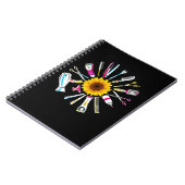 Frisur Stylist Barber Tools Floral Notizblock (Linke Seite)