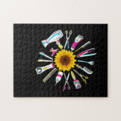 Frisur Stylist Barber Tools Floral Puzzle (Horizontal)
