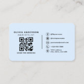 Frisur-Stylist Blau QR-Code Professional Visitenkarte (Rückseite)