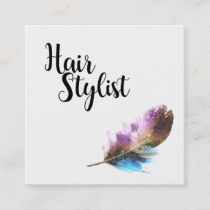 Frisur Stylist - Feather Quadratische Visitenkarte