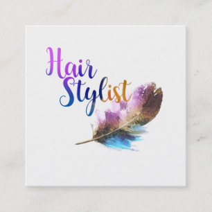 Frisur Stylist - Feather Quadratische Visitenkarte