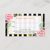 Frisur-Stylist-Floral-Gold-Schere Terminkarte (Rückseite)