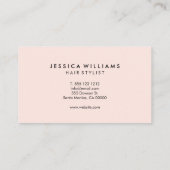 Frisur Stylist Handgeschriebenes einfaches Rosa Visitenkarte (Rückseite)