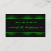 Frisur-Stylist-Neongrün auf schwarzer Visitenkarte Terminkarte (Rückseite)