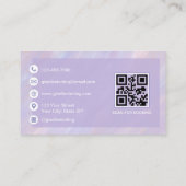 Frisur Stylist QR Code Iridescent Pastel Opal Visitenkarte (Rückseite)