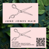 Frisur-Stylist-Schere Chic Barber QR Code Blush Visitenkarte