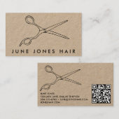 Frisur-Stylist-Scheren Chic Zeichnend Barber-QR-Co Visitenkarte (Vorne/Hinten)