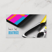 Frisur Stylist Scheren farbenfroh Visitenkarte (Vorderseite)