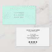 Frisur-Stylist-Zitat | Moderner Grünstreifen Visitenkarte (Vorne/Hinten)